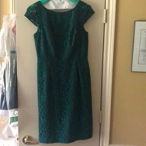 J. Crew green leavers lace dress